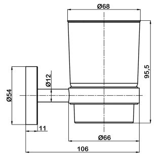 Подвесной стакан Swedbe Attribut 9813 хром